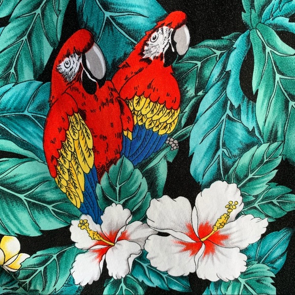 🌴 Hawaiian Aloha Cotton Shirt Parrots 🌴 - Picture 10 of 12